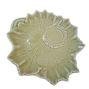 Vtg Woodfield MFG By Steubenville Pale Green Grape Leaf Golden Fawn Plate 9"D